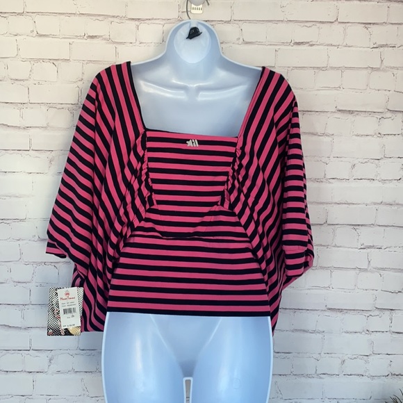 Mecca Femme striped bat sleeve top size large - Picture 6 of 11